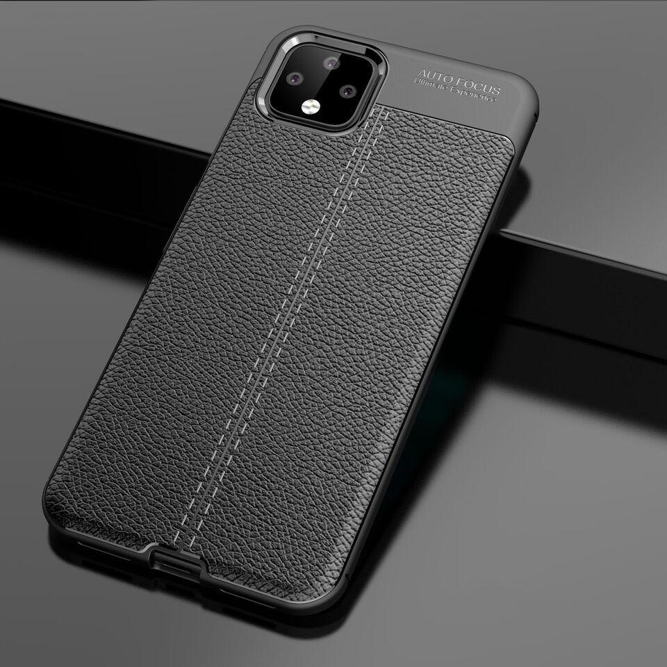 Захисний чохол для Google Pixel 4 чорний гумовий бампер під шкіру
