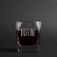 Тор! Склянка для віскі "#offine", англійська, Крафтова коробка