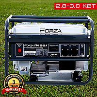 Бензиновий генератор 3 кВт 1 Фаза 220 В з Ручним Запуском Forza FPG4500A Бензогенератор 3000 Вт + AVR для Дому