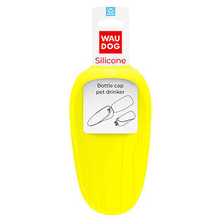 Поїлка-насадка на пляшку силіконова WAUDOG Silicone жовта (165х90 мм) Collar