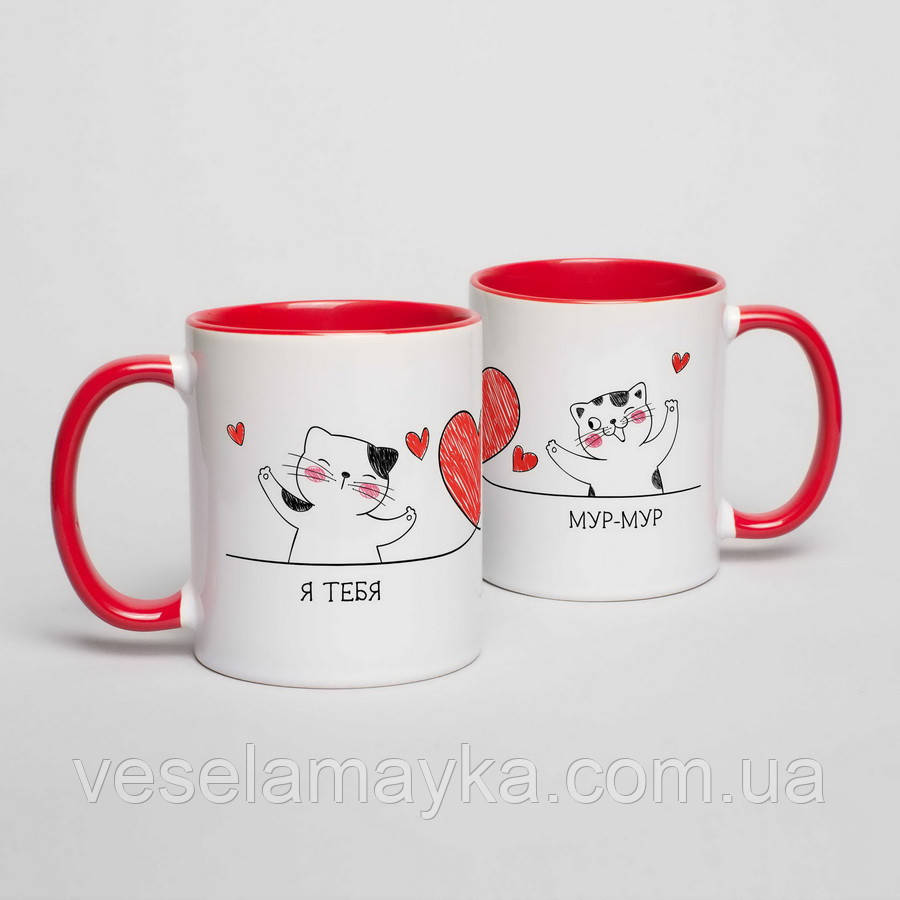 Чашка "Я тебя мур-мур", червона, 330 мл, фото 1