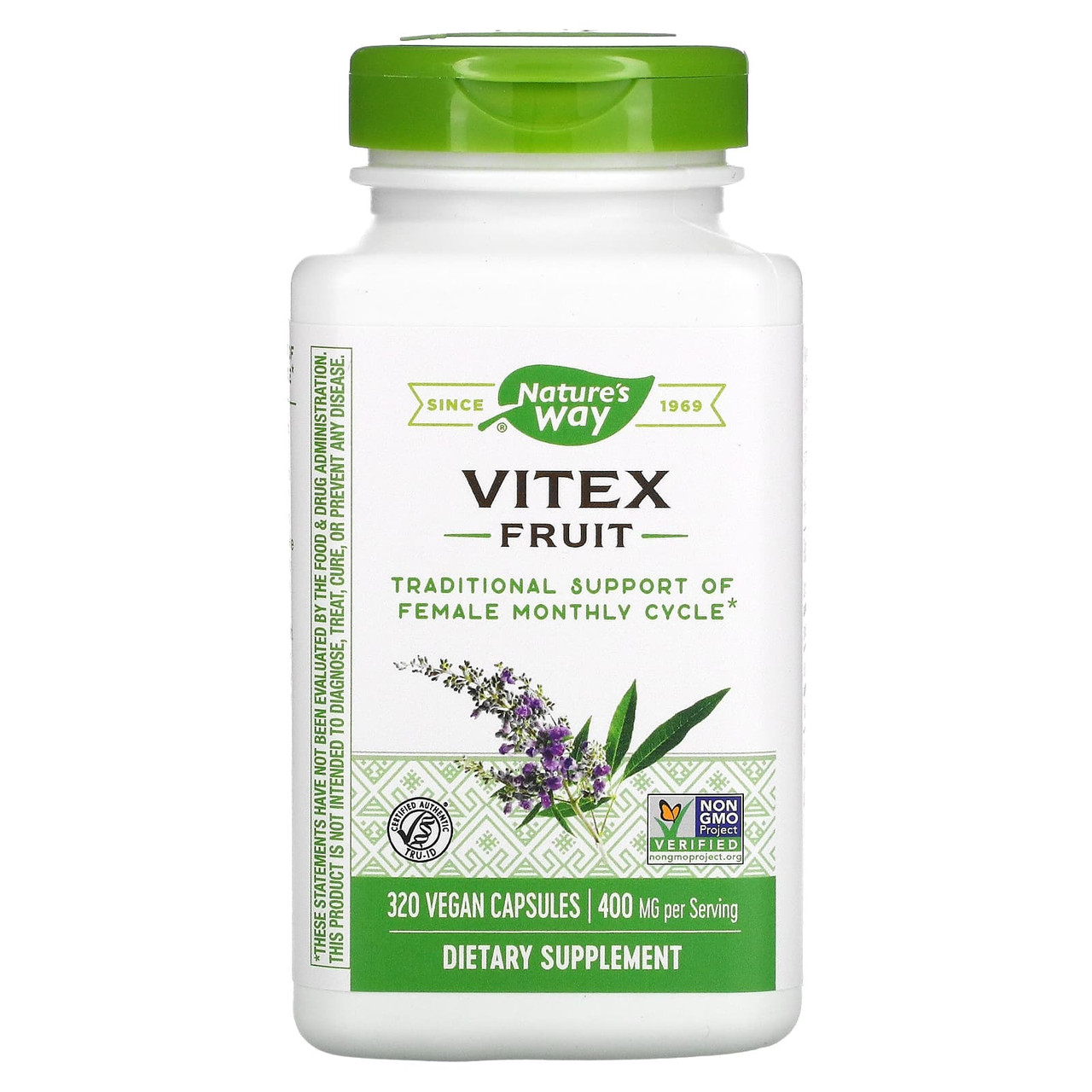 Вітекс 400 мг Nature's Way Vitex для підтримки жіночого здоров'я 320 веганських капсул