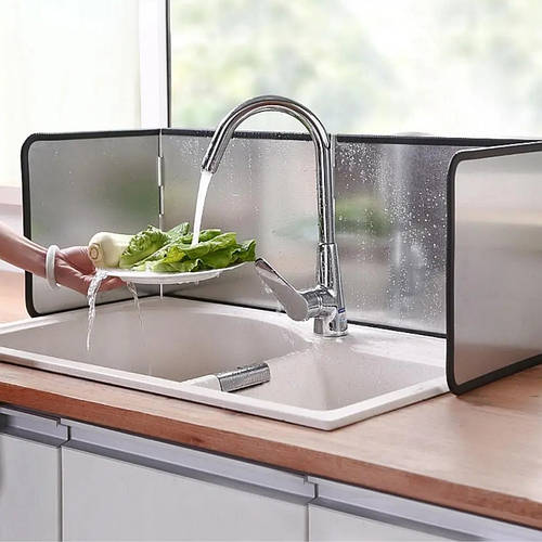 Защитный экран для плиты 4 секции складная оцинкованная защита от брызг ...