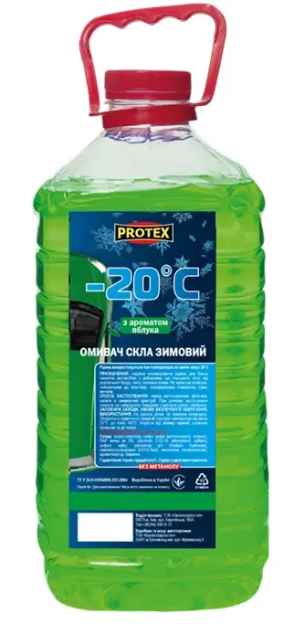 Омивач скла зимовий -20 Яблуко 4л ТМ PROTEX, фото 1