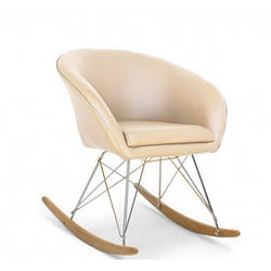 Крісло гойдалка Мурат R, СДМ-Груп екошкіра, колір бежевий