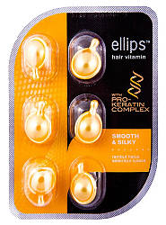 Блискуче волосся: Вітаміни ELLIPS “Бездоганний шовк”, 6х1 мл