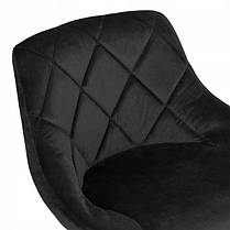 Барний стілець зі спинкою Bonro B-074 велюр чорне з чорною основою, фото 3