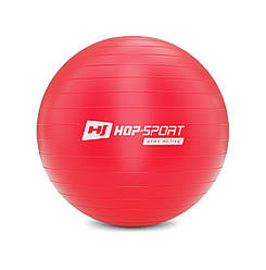 Фітбол Hop-Sport 55см червоний + насос 2020 smart