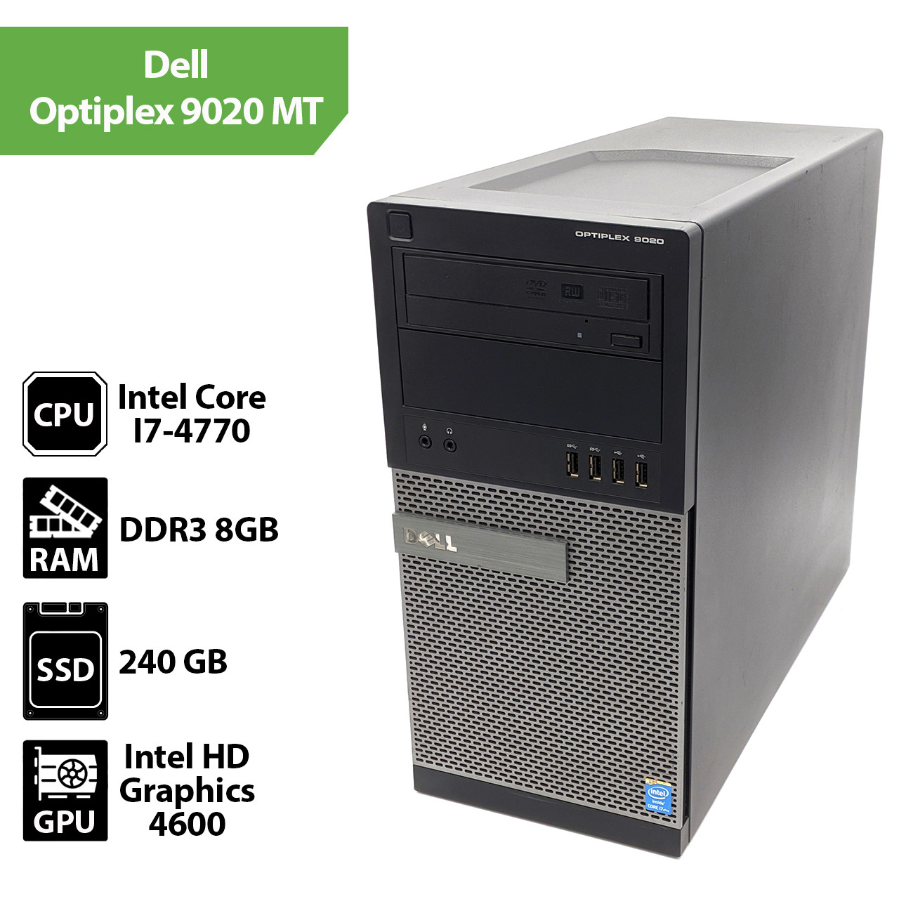 Системний блок Б/В Dell Optiplex 9020 MT (Core I7-4770 / 8Gb / SSD 240Gb), фото 1