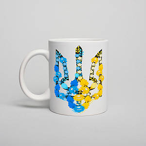 Чашка "Квітучий герб", Білий, Крафтова коробка, 330 мл