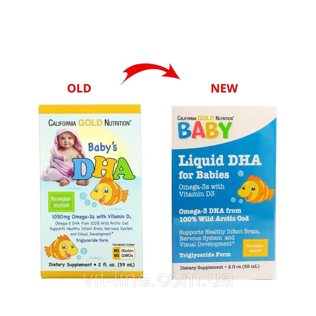 California Gold Nutrition ДГК для дітей омега-3 з вітаміном D3 1050 мг 59 мл