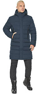 Чоловіча зимова темно-синя куртка з капюшоном на затяжках модель 51801 50 (L)