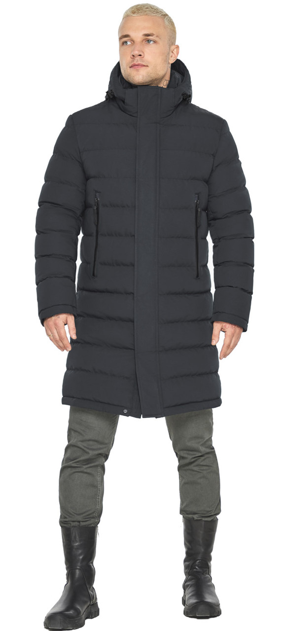 Чоловіча графітова куртка міська на зиму модель 51801 52 (XL)