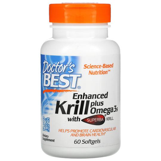 Жирные кислоты Doctor's Best Enhanced Krill Plus Omega3s with Superba Krill, 60 капсул - фото 1 - id-p2016111388