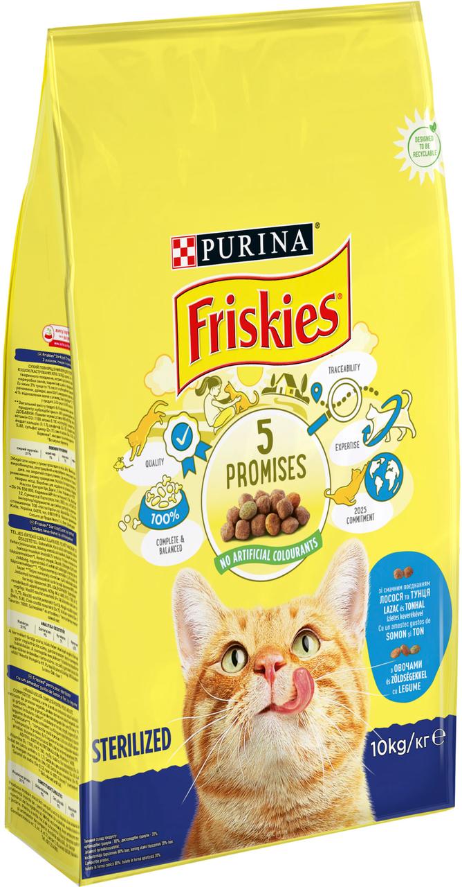 Сухой корм FRISKIES (Фрискис) Sterilized для взрослых стерилизованных кошек, с лососем, тунцем и овощами 10 кг - фото 2 - id-p1909762471