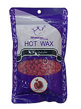 Віск плівковий для депіляції Hard wax beans у гранулах 100 г (пакет) Гранат