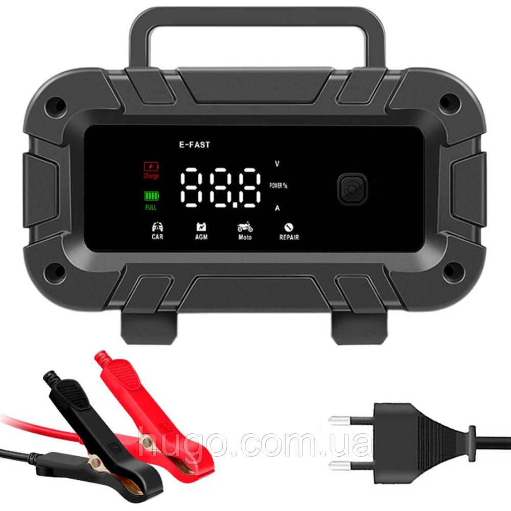 Зарядний пристрій 12V, 6A, з дисплеєм, Smart Car Battery TK400 / Зарядний для акумулятора зі швидкою зарядкою