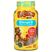 Омега-3 зі смаком малини та лимонаду, Omega-3 for Kids, L'il Critters, 120 жувальних цукерок