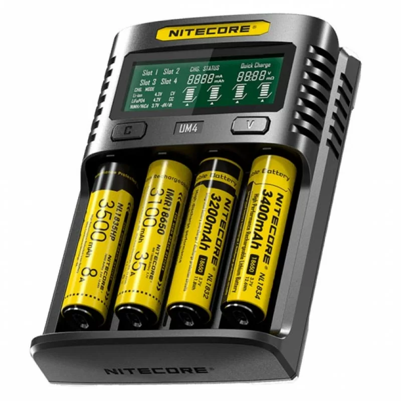 Розумний зарядний пристрій Nitecore UM4 для акумуляторів Li-Ion, IMR, LiFePO4, фото 1
