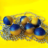 Набір новорічних іграшок 6 шт 6 см | прикраси ялинкові українські патріотичні | новорічні іграшки, фото 4