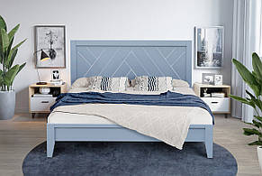 Ліжко двоспальне з масиву сосни АРТЕМІДА Мікс меблі, колір сірий (патина срібло), фото 1