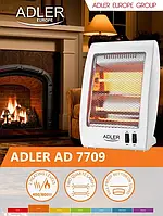 Обогреватель инфракрасный Adler 800 Вт лучший электрический кварцевый экономный для дома белый AD7709W