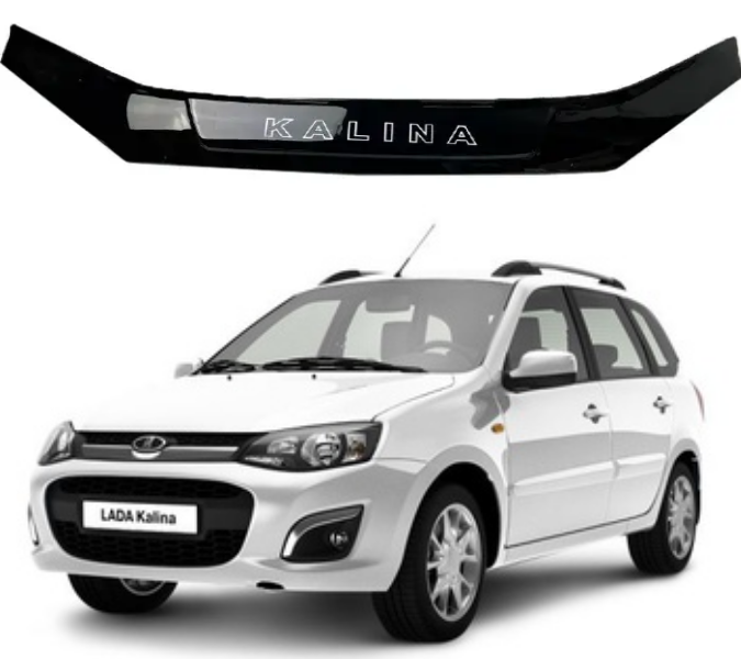 Дефлектор капота на LADA 1117, 1118, 1119 Калина. Мухобійка на LADA 1117, 1118, 1119