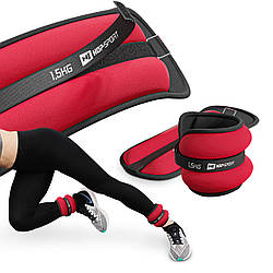 Обважнювачі для ніг та рук Hop-Sport HS-S003WB 2х1,5кг червоні smart