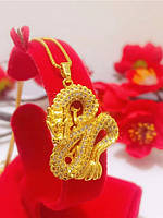 Золотая подвеска Дракон с цитринами для богатства и удачи, здоровья, счастье на 9 период