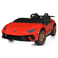 Детский электромобиль Lamborghini на пульте управления и сигналом на руле Bambi M 5020EBLR-3(24V) Красный