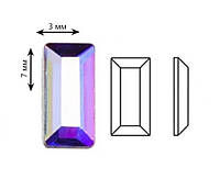 Страз камень для дизайна ногтей, прямоугольник хамелеон, 1 шт