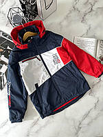 Куртка на мальчика весна осень удлинённая с красным Тёмно-Синяя B-86407 Grace, Тёмно-Синий, Для мальчиков,