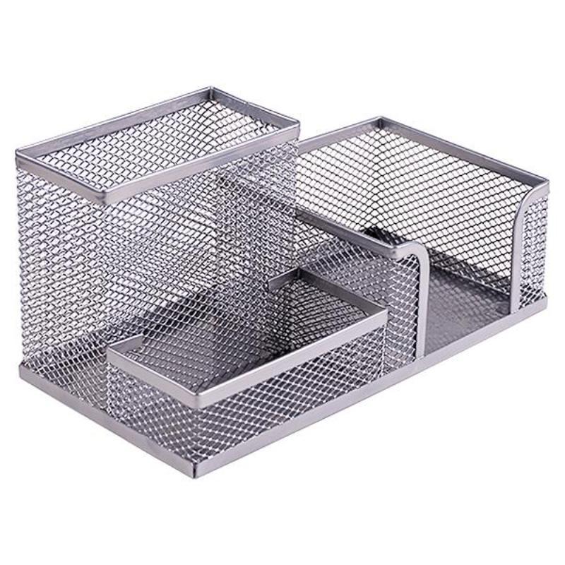 Органайзер настільний металевий сірий, сітка 3689-S, фото 1