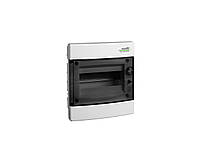 Модульний щиток 8 модулів 1 ряд IP40 PNF 8T прозорі дверцята вбудованого монтажу