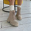 Черевики замшеві на шнурівці бежеві демісезонні, фото 7