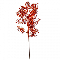 Новогодняя декоративная ветка для композиций красная 44 см