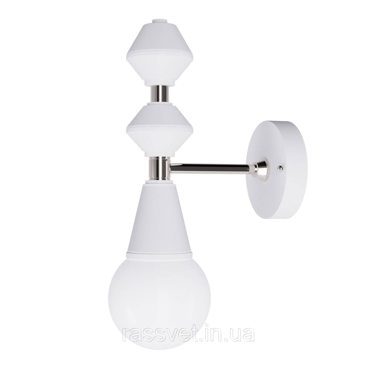 Настінне бра Dome № 1 арт. 6233 Срібний/білий