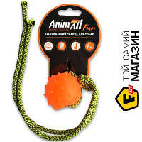 Animall Игрушка для собак Шар с канатом 4 см оранжевый 88172