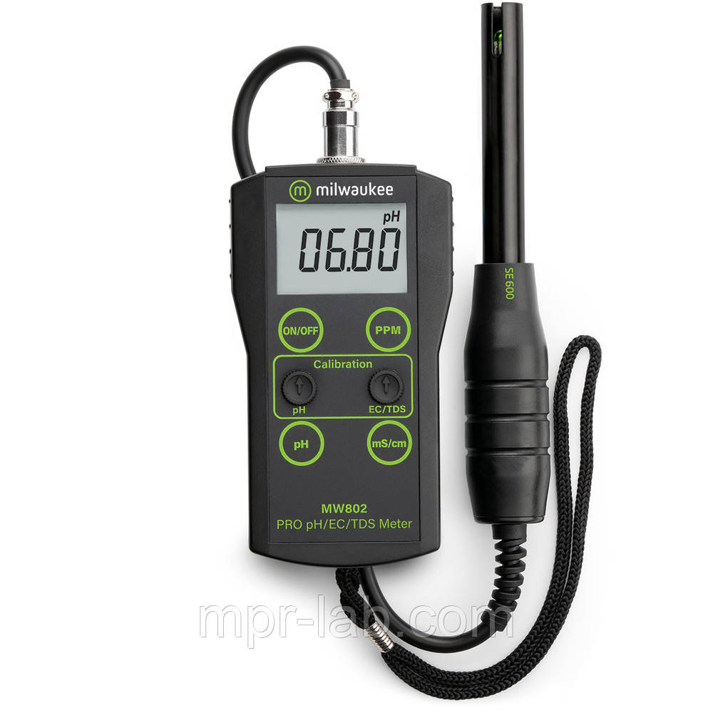 Аналізатор pH/EC/TDS-метр Milwaukee MW802 PRO, ATC, калібрування ручне, Угорщина