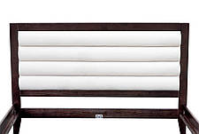 Ліжко двоспальне з м'яким наголов'ям із масиву сосни ГЕЛІОС, Мікс меблі, колір горіх, фото 5