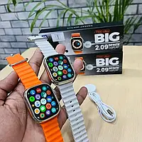 Смарт часы T900 Ultra smart watch беспроводная зарядка В стиле Apple watch8 series белый