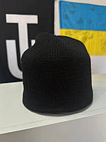 Шапка вязкая черная, шапка вязаная в черном цвете, теплая зимняя шапка черная