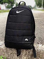 Рюкзак городской Nike черный водостойкий кожаное дно и отдел для ноутбука 15,6 дюймов