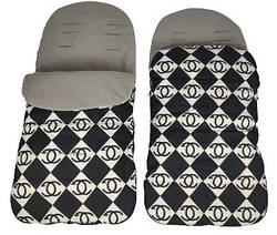 Теплий конверт на флісі Чорний з принтом Solve для коляски та санок 1000086