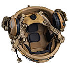 Шолом тактичний Fast TEAM WENDY Helmet NIJ IIIA + Навушники Walkers Razor Slim з чебурашкою + ліхтарик + кавер, фото 4