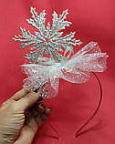 Сніжинка на обручі срібна новорічна Снежинка на ободке для новогоднего праздника 250 грн, фото 2