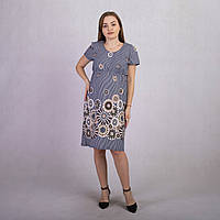 Сукня жіноча бавовна літня синя в смужку 46-56р.