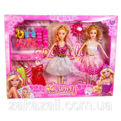 Лялька Барбі з аксесуарами та сукнями | Ляльки із набором одягу | Іграшки для дівчаток