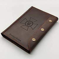 Подарочный кожаный блокнот с лазерной гравировкой. Ежедневник А5 + Обложка из натуральной кожи ручной работы