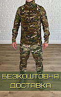 Тактическая форма штурмовая мультикам рип-стоп флис камуфляж зимний костюм для военных армейский зсу multicam XS (44)